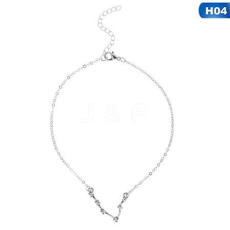 Twelve Constellation Alloy Crystal Rhinestone Link Chain Anklets for Women FS-WG97E4C-24-1