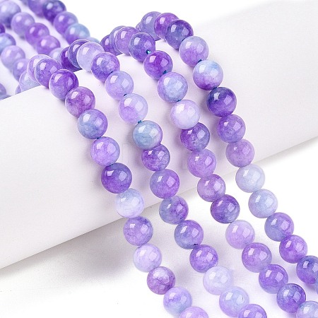 Dyed Natural White Jade Beads Strands G-T138-6mm-210-5-1