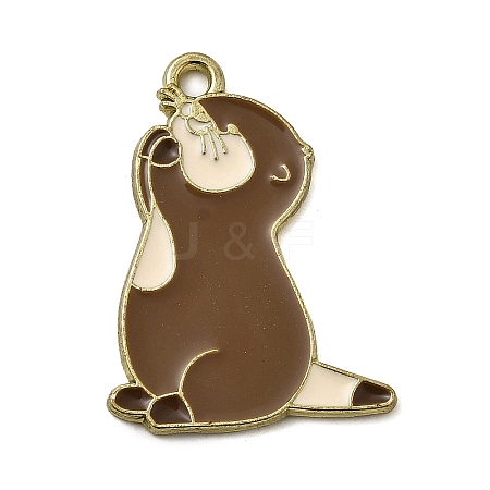 Golden Plated Alloy Enamel Pendants ENAM-L049-02G-03-1