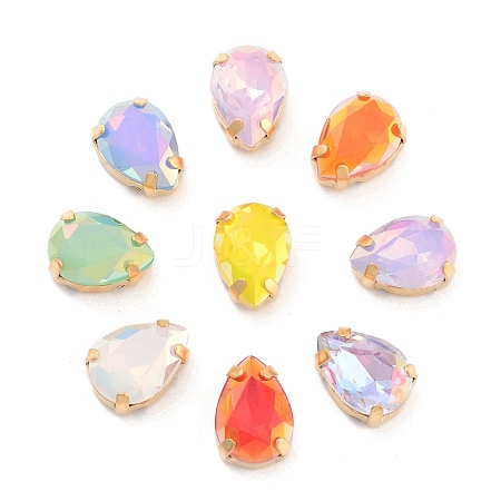 Teardrop Opal Sew On Rhinestones RGLA-G024-06A-G-1