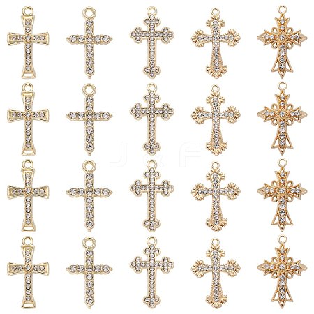 20Pcs 5 Styles Golden Alloy Pendants ENAM-CJ0005-42-1