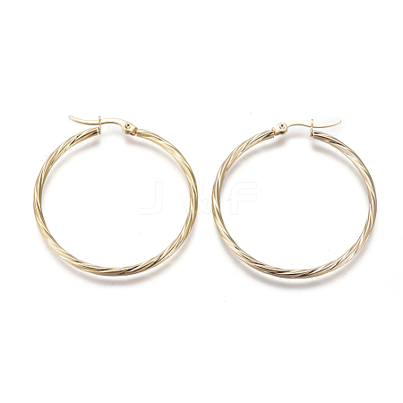 201 Stainless Steel Big Hoop Earrings EJEW-A054-07A-G-1