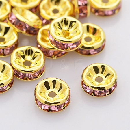 Brass Rhinestone Spacer Beads RB-A014-Z8mm-27G-1