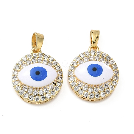 Brass Micro Pave Cubic Zirconia Pendants KK-I371-38G-03-1