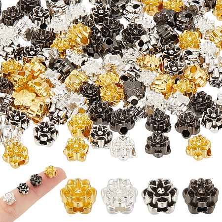 120Pcs 4 Colors Tibetan Style Alloy Beads FIND-ME0003-27-1