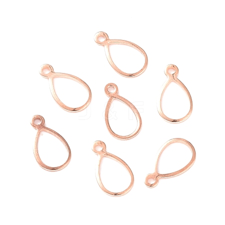 304 Stainless Steel Open Charms STAS-P227-22RG-1
