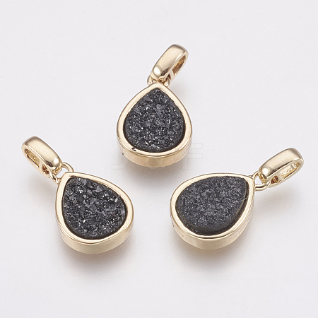 Natural Druzy Agate Pendants KK-G343-13E-G-1