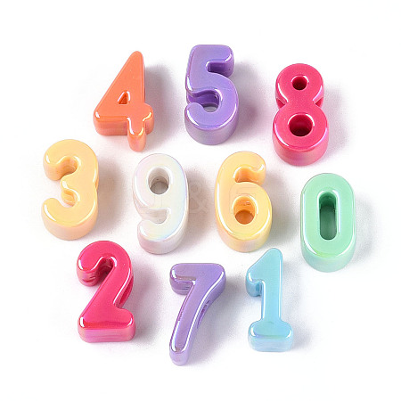UV Plating Opaque Acrylic European Beads PACR-T017-10M-1