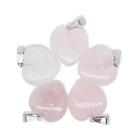 Valentine's Day Natural Rose Quartz Pendants PW-WG34610-05-1