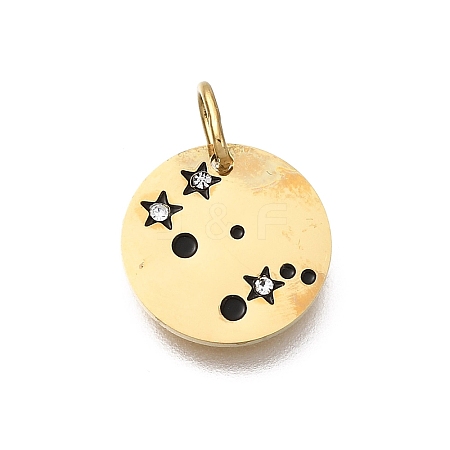 Twelve Constellations 304 Stainless Steel Enamel Pendants STAS-A148-01G-05-1