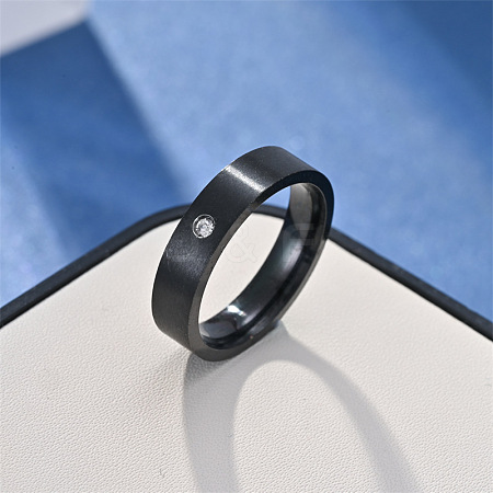 Stainless Steel with Rhinestone Finger Rings FS-WGB751E-20-1