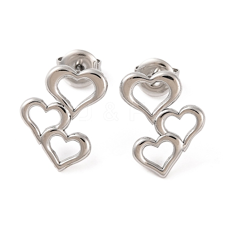 Non-Tarnish 304 Stainless Steel Stud Earrings EJEW-G395-02P-1