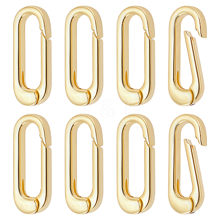 8Pcs Brass Spring Gate Rings KK-BC0015-69G-1
