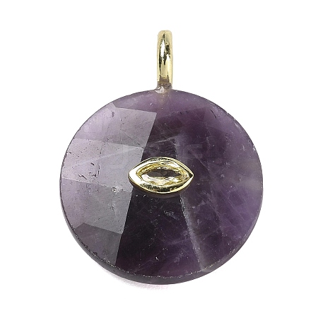 Natural Amethyst Faceted Pendants G-A287-02G-11-1