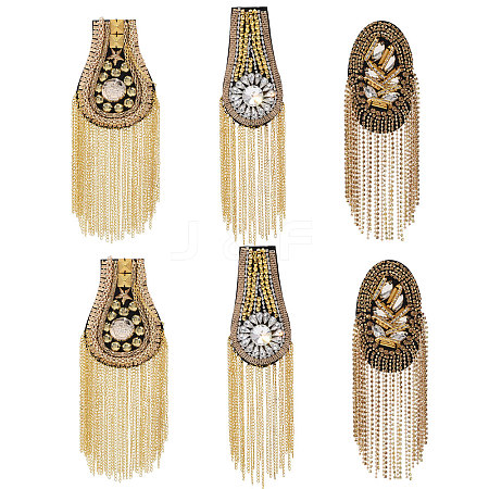 Globleland 6Pcs 3 Styles Fashionable Tassel Epaulettes AJEW-GL0002-25-1