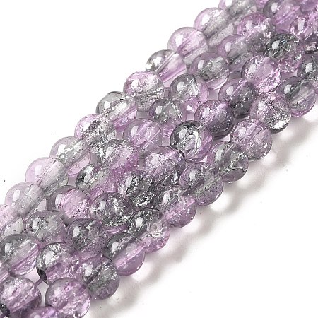 Spray Painted Crackle Glass Beads Strands X-CCG-Q002-6mm-02-1