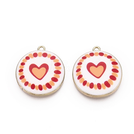 Printed Alloy Enamel Pendants ENAM-N072-03KCG-02-1
