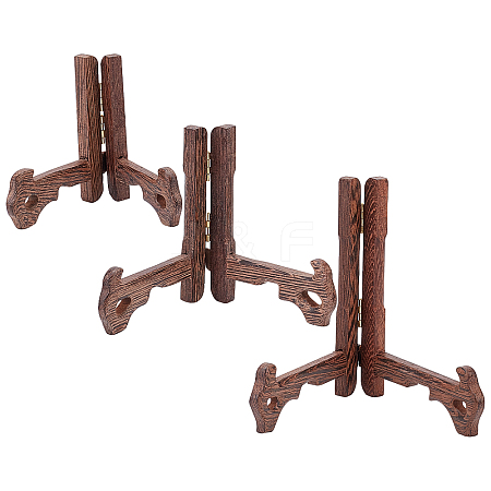   3Pcs Chicken Wings Wood Display Stand AJEW-PH0003-49-1