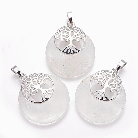Natural Quartz Crystal Pendants G-F573-C13-1