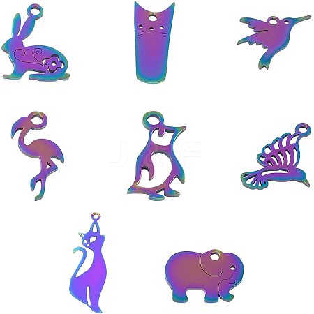201 Stainless Steel Kitten Pendants STAS-UN0004-57-1