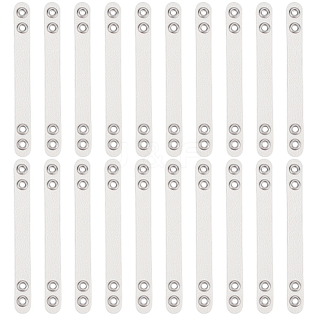 20Pcs Imitation Leather Bag Webbing Straps with Silver Color Plated Metal Eyelets for Bag Accessories DIY-NB0016-35D-1