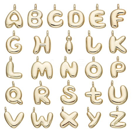 26Pcs 26 Styles Rack Plating Brass Pendants KK-SC0005-89-1