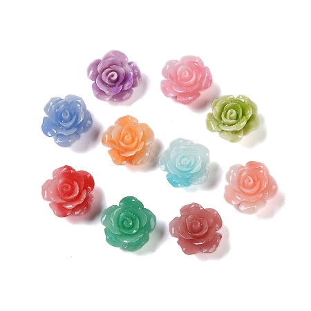 Synthetic Coral 3D Flower Rose Beads CORA-A005-14mm-1