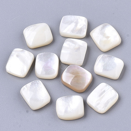 Natural White Shell Mother of Pearl Shell Cabochons X-SHEL-R047-15-1