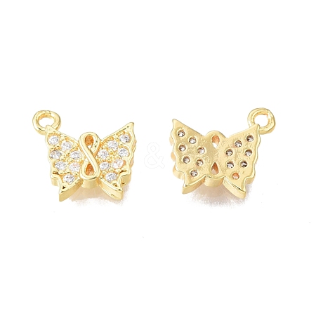 Brass Pave Clear Cubic Zirconia Charms KK-N231-316LG-1