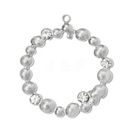 304 Stainless Steel with Crystal Rhinestone Pendants RB-OY001-23P-1