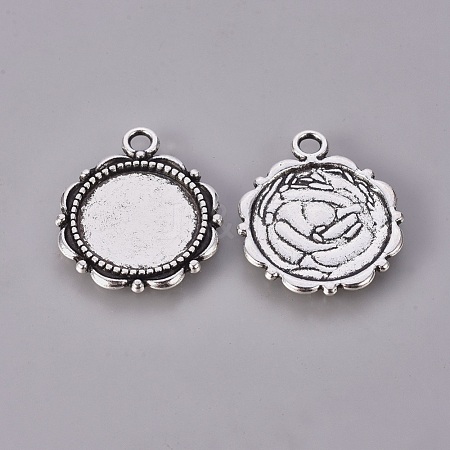 Alloy Pendant Cabochon Settings PALLOY-A18941-AS-FF-1