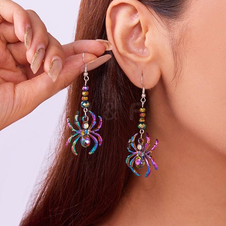 Spider Alloy Rhinestone Dangle Earrings FS-WG2E587-02-1