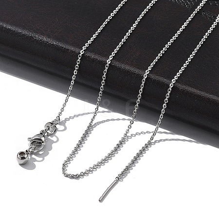 1mm Rack Plating Brass Cable Chain Adjustable Slider Necklaces for Women Men MAK-L044-03P-1