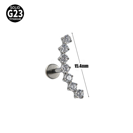 G23 Titanium with Clear Cubic Zirconia Threadless Labrets WG006A0-15-1