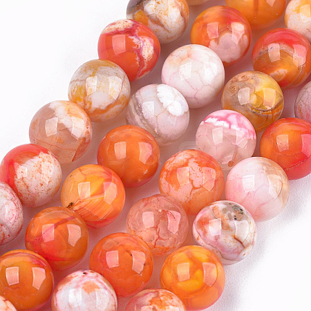 Dyed Natural Agate Beads Strands G-T109-8mm-07-1