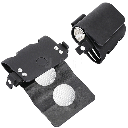 Imitation Leather Double Golf Ball Storage Bags AJEW-WH0258-576A-1