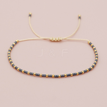 Glass Seed Beads Braided Bead Bracelets MT5795-8-1
