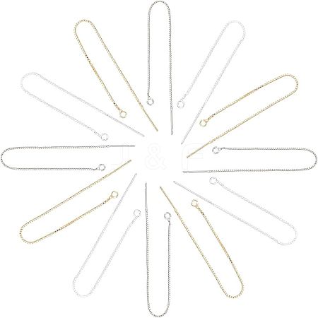 6 Pairs 3 Colors Brass Stud Earring Findings KK-UN0001-07-1