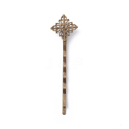 Brass Hair Bobby Pin Findings HJEW-H009-AB-1