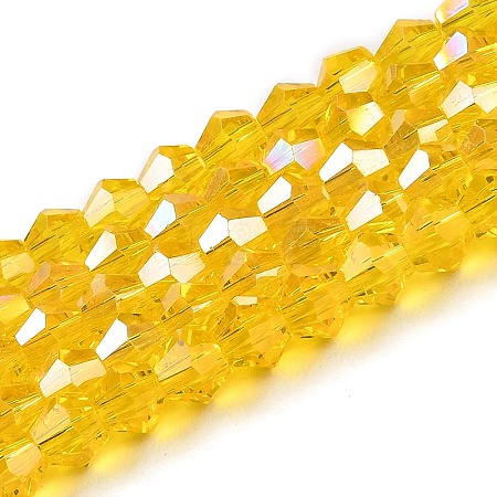 Transparent Electroplate Glass Beads Strands EGLA-A039-T6mm-B22-1