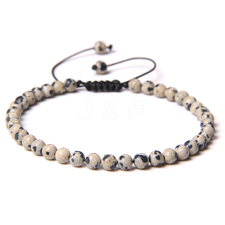 Adjustable Women's Dalmatian Jasper Beaded Bracelet CN3407-20-1