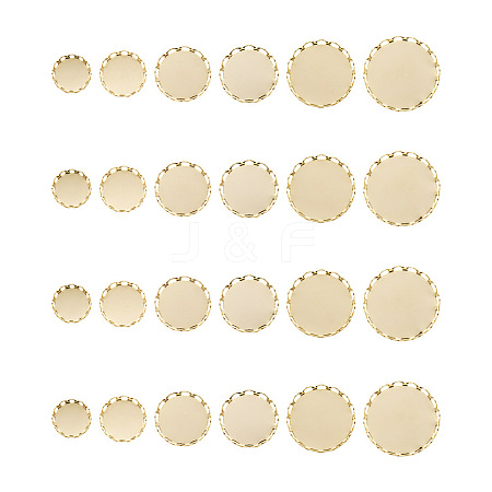 Craftdady 60Pcs 6 Style 304 Stainless Steel Cabochon Settings STAS-CD0001-11-1