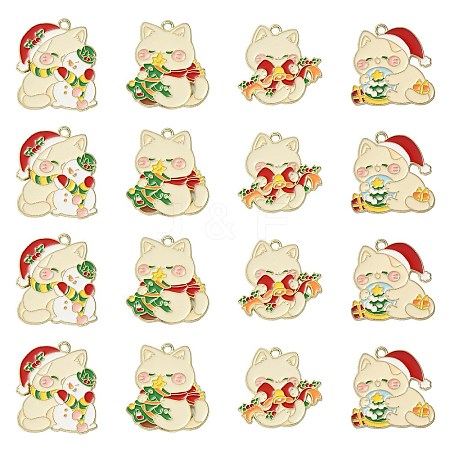 20Pcs 4 Styles Alloy Enamel Pendants ENAM-CJ0004-94-1