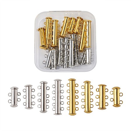 Kissitty Brass Magnetic Slide Lock Clasps KK-KS0001-02-1