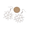 Glass Snowflake Dangle Earrings EJEW-MZ00253-01-3