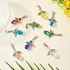 Angel Glass & Alloy Pendant Decoration HJEW-TAC0055-5