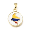 Brass Enamel Pendants KK-C263-30D-G-1