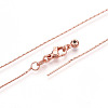 Adjustable Slider Brass Boston Link Chain Necklaces for Men Women NJEW-G160-12RG-2