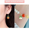 10Pcs Pumpkin Glass Pendants PALLOY-YW00139-01-6