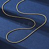 Brass Round Snake Chain Necklaces for Women NJEW-D302-15G-5